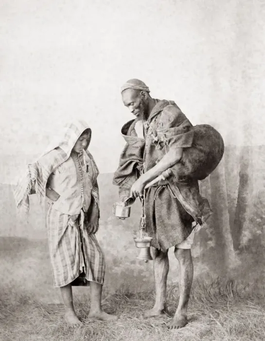 Framed Print : c. 1880s North Africa Morocco (?) water carrier Framed Print : c. 1880s North Africa Morocco (?) water carrier