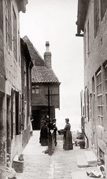c. 1880s North East England - Whitby: street scene