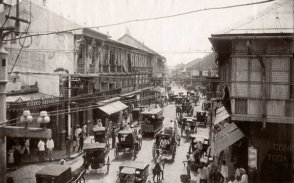 c. 1880s South East Asia - Philippines - street in Manila