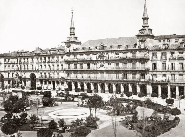 Framed Print : c. 1880s Spain - facade of palace Plaza Mayor Framed Print : c. 1880s Spain - facade of palace Plaza Mayor