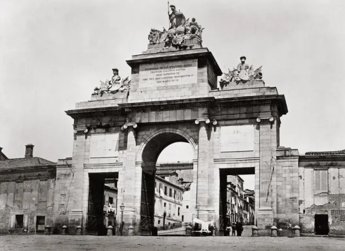 Framed Print : c. 1880s Spain Madrid - gate of Fernando VII Framed Print : c. 1880s Spain Madrid - gate of Fernando VII