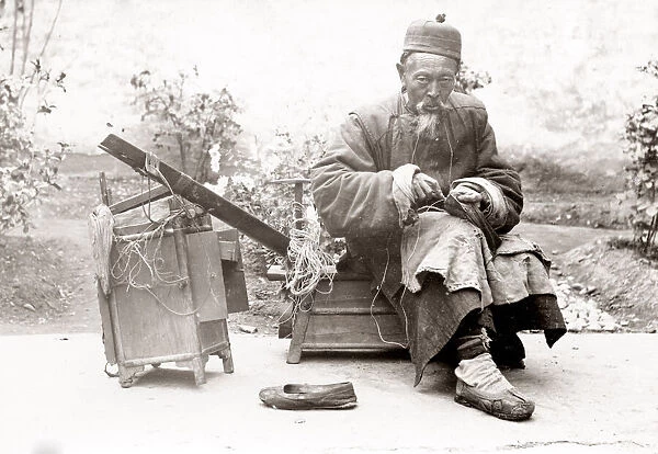 c. 1890 China - Chinese street vendor - cobbler