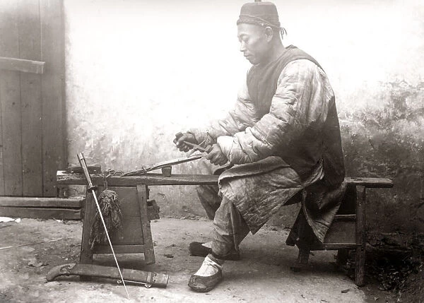 c. 1890 China - Chinese street vendor - knife sharpener