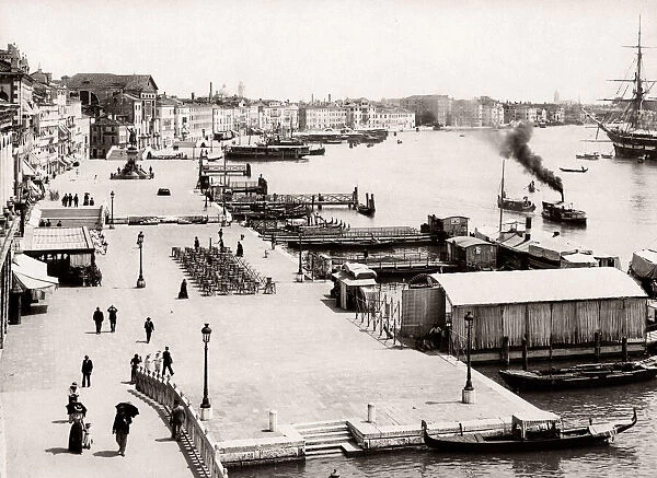 c. 1890 Italy Piazzetta and waterfront Venice