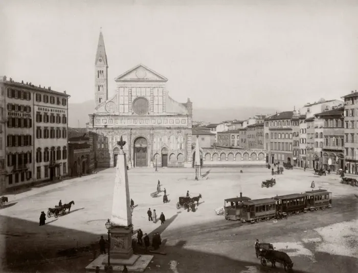 Framed Print : c. 1890s / 1900 Italy - church of Santa Croce Florence Framed Print : c. 1890s / 1900 Italy - church of Santa Croce Florence