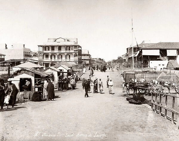 c. 1890s Egypt - Avenue de Lesseps in Port Said