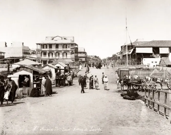 Framed Print : c. 1890s Egypt - Avenue de Lesseps in Port Said Framed Print : c. 1890s Egypt - Avenue de Lesseps in Port Said