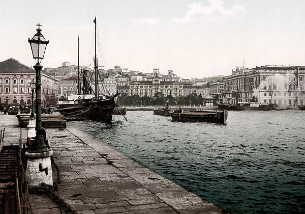 c. 1890s Italy - the harbour at Trieste