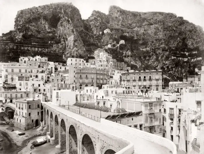 Framed Print : c. 1890s Italy - the town of Atrani Framed Print : c. 1890s Italy - the town of Atrani