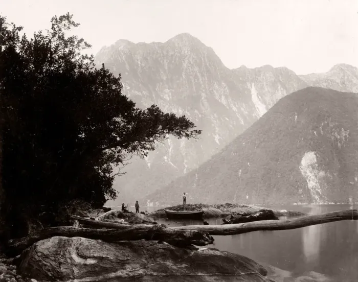 Framed Print : c. 1890s New Zealand - Harrison Cove, Milford Sound Framed Print : c. 1890s New Zealand - Harrison Cove, Milford Sound