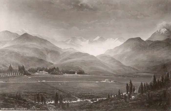 Framed Print : c. 1890s New Zealand - Swyncombe, Kaikoura Framed Print : c. 1890s New Zealand - Swyncombe, Kaikoura