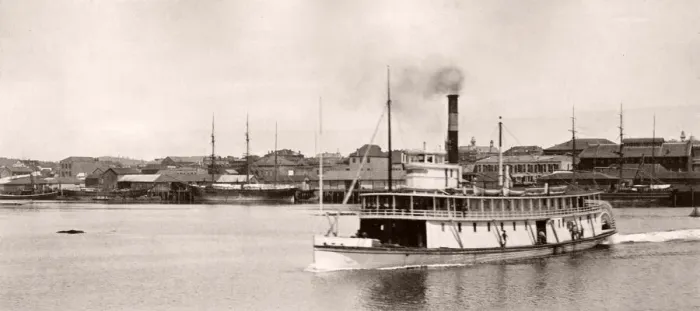 Framed Print : c. 1890s paddle steamers, Victoria, British Columbia, Canada Framed Print : c. 1890s paddle steamers, Victoria, British Columbia, Canada