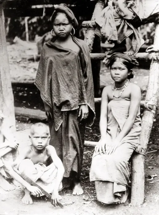 Framed Print : c. 1890s South East Asia - group of children Framed Print : c. 1890s South East Asia - group of children