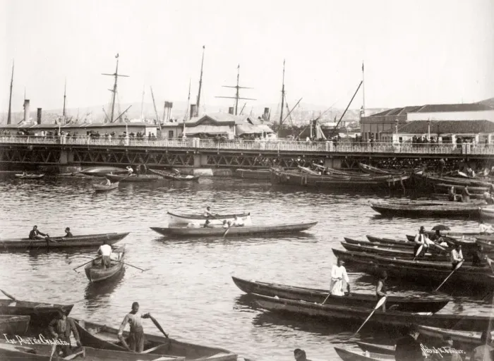 Framed Print : c. 1890s Turkey harbour scene Constantinople Istanbul