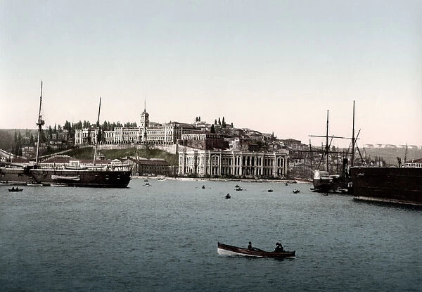 c. 1890s Turkey Istanbul - ships on the Bosphorous