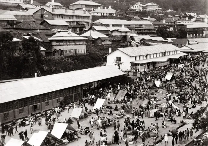 Framed Print : c. 1900 - street market northern India Framed Print : c. 1900 - street market northern India