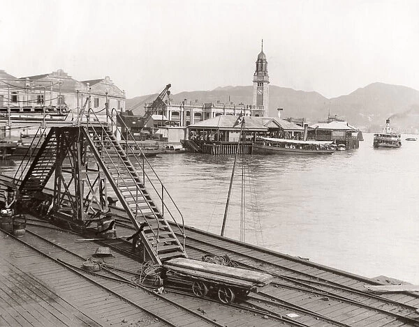 c. 1900s - on the waterfront at Hong Kong - wharves
