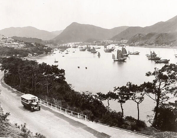 c. 1930 - Hong Kong - bus crossing the island to Aberdeen