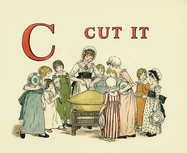 C Cut it. From A Apple Pie the iconic picture book by Kate Greenaway Date: 1886