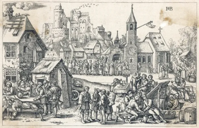 Framed Print : C16 German Village Life Framed Print : C16 German Village Life