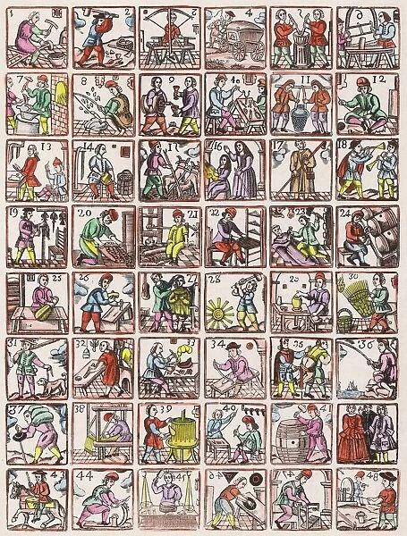 C17 - 48 TRADES. Forty-eight depictions of various trades