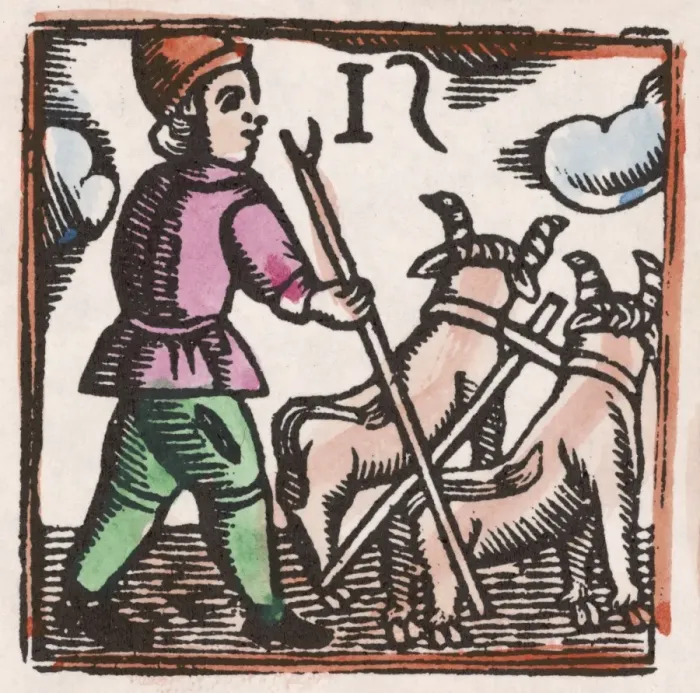 Framed Print : C17 Ploughing / Woodcut Framed Print : C17 Ploughing / Woodcut