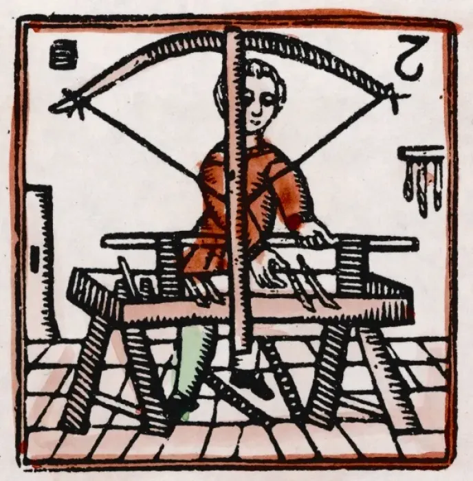 Framed Print : C17 Wood Turner / Woodcut Framed Print : C17 Wood Turner / Woodcut