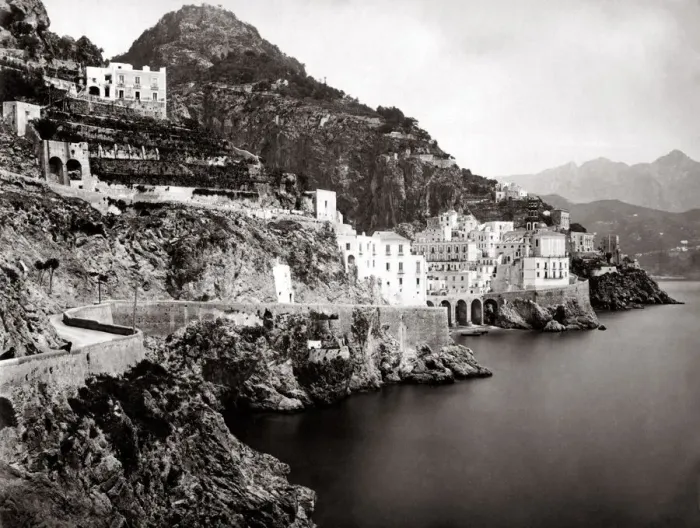 Framed Print : c1880s - Italy - Atrani on the Amalfi coast Framed Print : c1880s - Italy - Atrani on the Amalfi coast