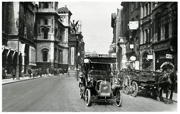 Cab in Fleet Street, London 1900s