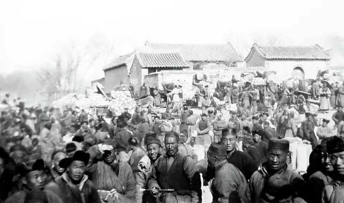 Framed Print : Cabbage Market at Kutien, China, early 1900s Framed Print : Cabbage Market at Kutien, China, early 1900s