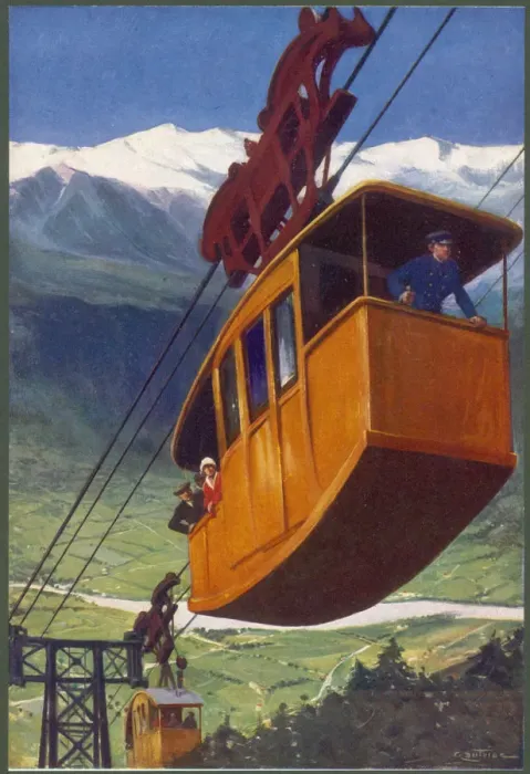Framed Print : CABLE CAR, FRANCE Framed Print : CABLE CAR, FRANCE