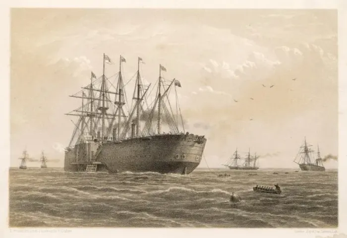 Framed Print : Cable Laying / Gt Eastern Framed Print : Cable Laying / Gt Eastern