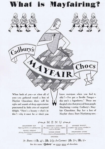 Cadburys Mayfair Chocolates Advert, 1927