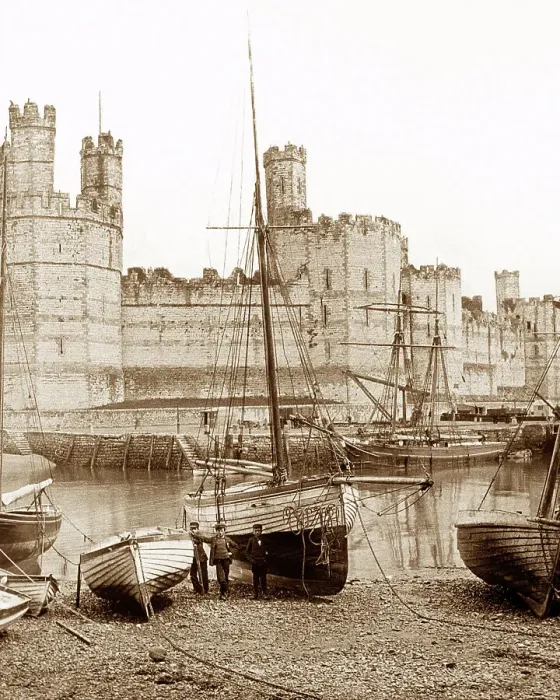 Framed Print : Caernarvon Castle Victorian period Framed Print : Caernarvon Castle Victorian period