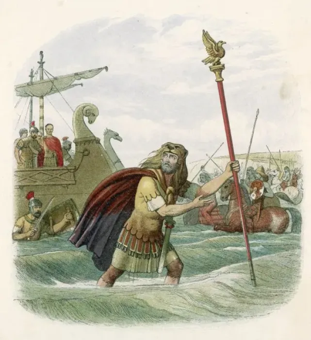 Framed Print : Caesar Invades 55 Bc