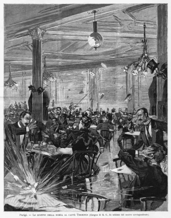 Framed Print : Cafe Bombed, Italy 1894 Framed Print : Cafe Bombed, Italy 1894