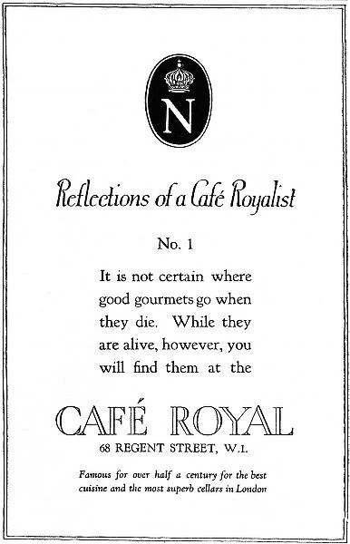 Cafe Royal advert
