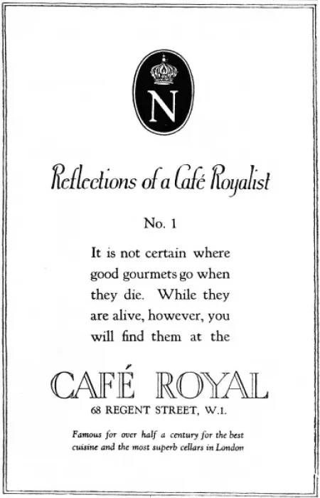 Framed Print : Cafe Royal advert Framed Print : Cafe Royal advert