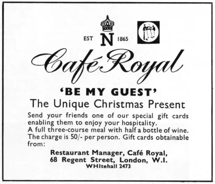Framed Print : Cafe Royal advert Framed Print : Cafe Royal advert