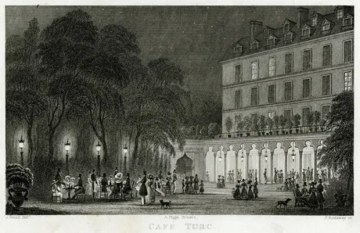Framed Print : Cafe Turc, Paris, 1828 Framed Print : Cafe Turc, Paris, 1828
