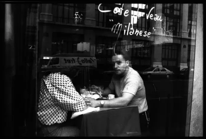 Framed Print : Cafe window with reflections, Paris, France Framed Print : Cafe window with reflections, Paris, France