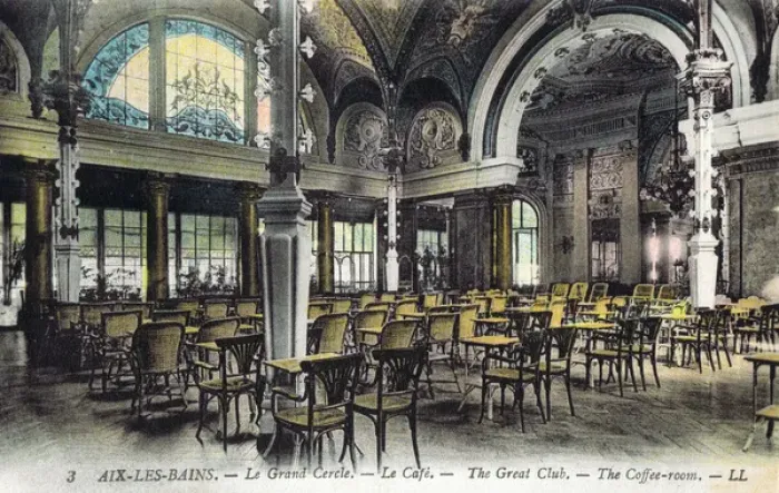Framed Print : Caf頯r coffee room in Le Grand Cercle, Aix Le Bains Framed Print : Caf頯r coffee room in Le Grand Cercle, Aix Le Bains