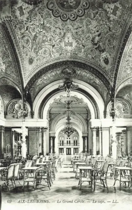 Framed Print : Caf頯r coffee room in Le Grand Cercle, Aix Le Bains Framed Print : Caf頯r coffee room in Le Grand Cercle, Aix Le Bains