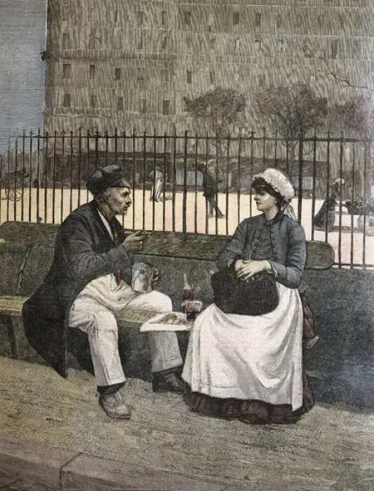 Framed Print : CAIN, Henri (1859 - 1937). The Workers Lunch Framed Print : CAIN, Henri (1859 - 1937). The Workers Lunch