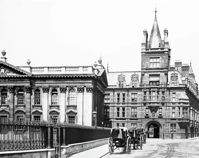 Framed Print : Caius College, Cambridge, Victorian period Framed Print : Caius College, Cambridge, Victorian period