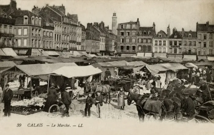 Framed Print : Calais, France - street market Framed Print : Calais, France - street market