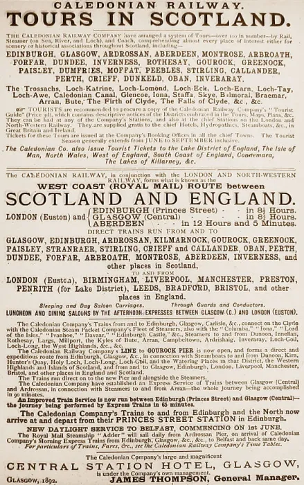 Framed Print : Caledonian Railway Poster 1892