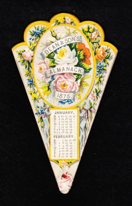 Framed Print : Calendar for 1875 in the form of a fan Framed Print : Calendar for 1875 in the form of a fan