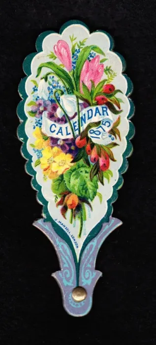 Framed Print : Calendar for 1875 in the form of a fan Framed Print : Calendar for 1875 in the form of a fan