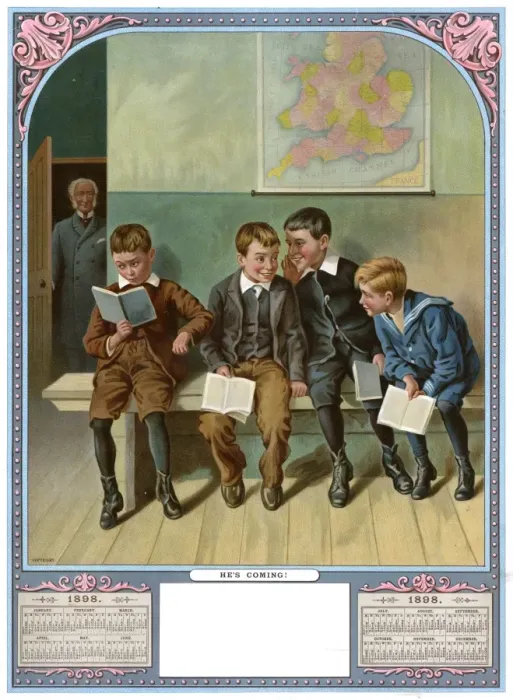Framed Print : Calendar design, Hes Coming Framed Print : Calendar design, Hes Coming